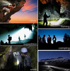 LED Camping Headlamp Waterproof Outdoor Safe Light - Rechargeable