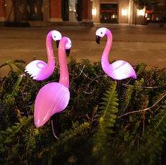 LED Solar Flamingo Lawn Light Outdoor - 3 PCs set