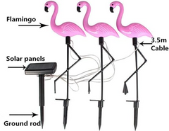 LED Solar Flamingo Lawn Light Outdoor - 3 PCs set
