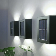 Waterproof Solar LED Wall Lamp IP65 Modern Fence Outdoor Wall Light