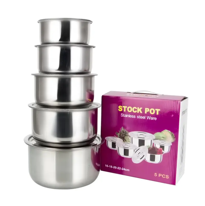 Stainless Steel Stock Pot Cooking Box Seasoning Box Sets