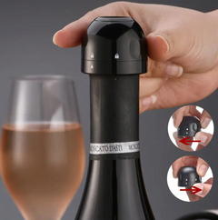 Mini Wine Champagne Bottle Stopper - Black