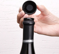 Mini Wine Champagne Bottle Stopper - Black