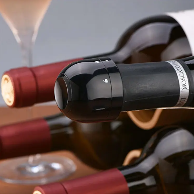 Mini Wine Champagne Bottle Stopper - Black
