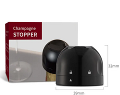 Mini Wine Champagne Bottle Stopper - Black