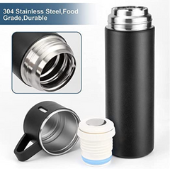 Bottle and Cups Vacuum Flask and Flask Set 3 Steel Cups