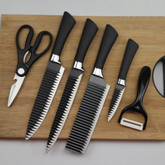 Kitchen Knife Set With  6 Pcs Non-stick Coating