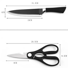 Kitchen Knife Set With  6 Pcs Non-stick Coating