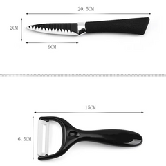 Kitchen Knife Set With  6 Pcs Non-stick Coating