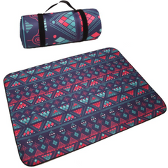 Foldable Beach Picnic Rug Blanket Camping Mat With Strap
