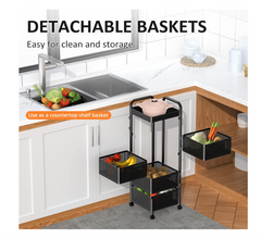 5 Layer Kitchen Vegetable Movable Trolley