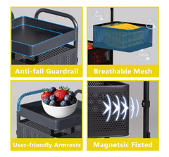 5 Layer Kitchen Vegetable Movable Trolley
