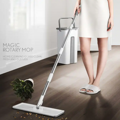 Flat Floor Mops Flat Mop And Bucket - 6 Pcs mop pads