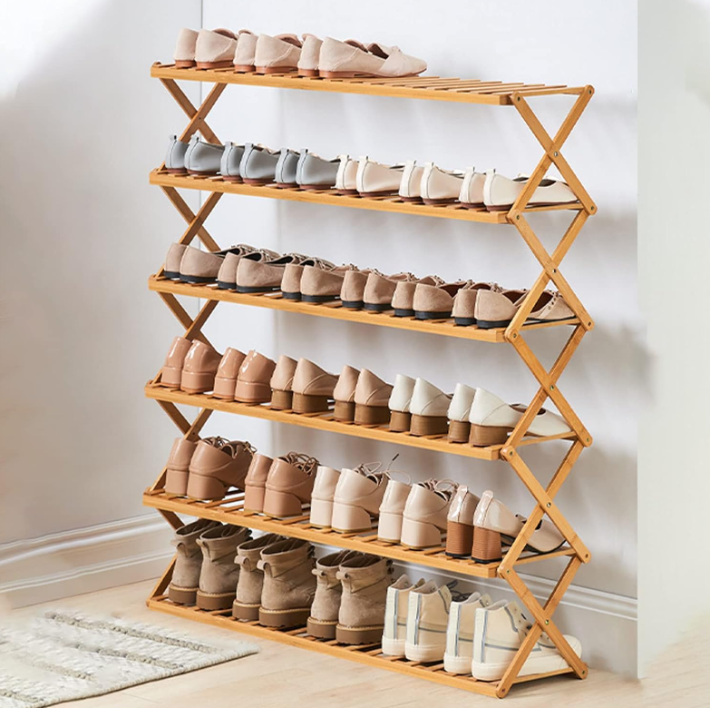 Shoe Storage Wooden Foldable Shoe Rack