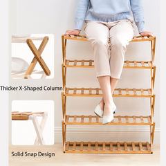Shoe Storage Wooden Foldable Shoe Rack