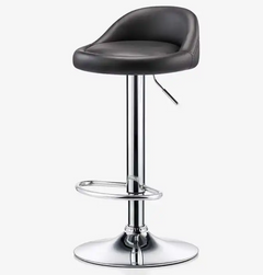 Leather Bar Stools With Back Support - Set of 2 Pcs