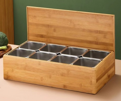 Stainless Steel Seasoning Box wooden drawer
