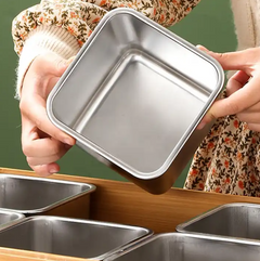 Stainless Steel Seasoning Box wooden drawer