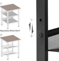 Bedside Table Set of 2 PCs Vasagle