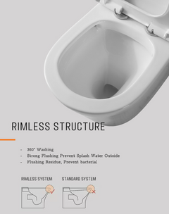Back-to-Wall Toilet Suite Rimless