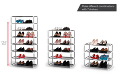 8 Tiers Fabric Shoe Rack and Storage Wardrobe (Black)
