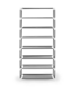 8 Tiers Fabric Shoe Rack and Storage Wardrobe (Black)