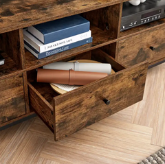 TV Entertainment Unit With 3 Drawers Tv Cabinet VASAGLE Supports 85 inch TV
