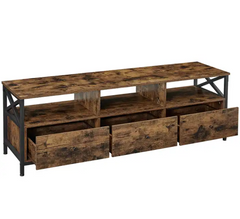 TV Entertainment Unit With 3 Drawers Tv Cabinet VASAGLE Supports 85 inch TV