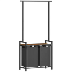 Laundry Basket Pull Out with Cloth Hanger VASAGLE