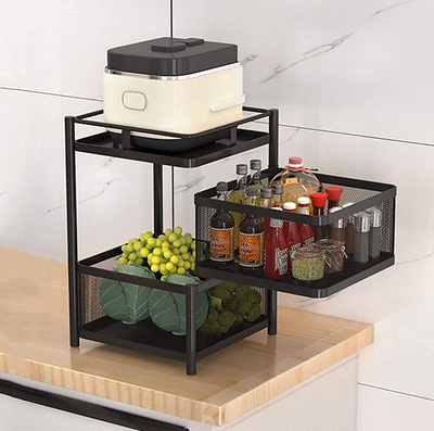 2 Layer Vegetable Trolley Portable Storage Rack