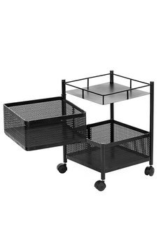 2 Layer Vegetable Trolley Portable Storage Rack
