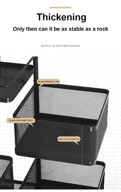 2 Layer Vegetable Trolley Portable Storage Rack