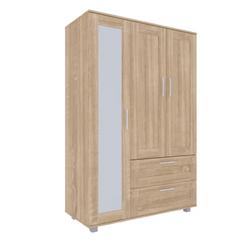 Wardrobe 3 Door & 2 Drawer With Mirror Wardrobe Free Standing