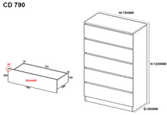 Tallboy - 5 Drawer