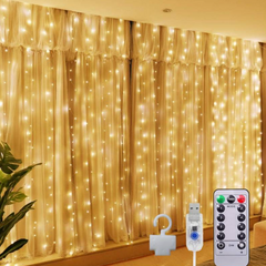 300LED Curtain Fairy Lights, With Remote Control
