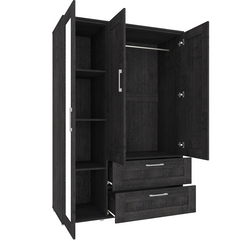 Wardrobe 3 Door & 2 Drawer With Mirror Wardrobe Free Standing