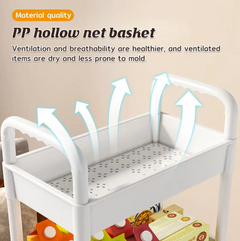 3 Layer Plastic Storage Shelf Rack With Wheels