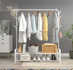 Cloth Rack Clothes Hangers with shoe rack shelf - 110CM width