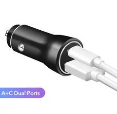 2 Port USB Car Charger Type C Car Phone Charger