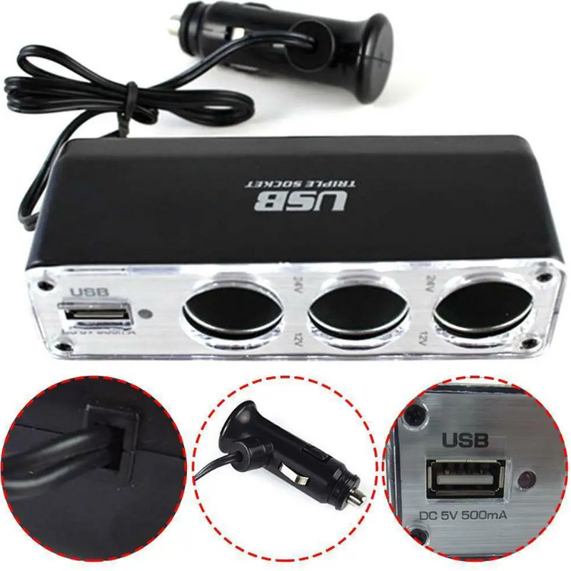 Multiport Car Lighter Charger Socket Splitter