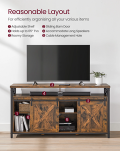 TV Entertainment Unit TV Cabinet VASAGLE Supports 85 inch TV