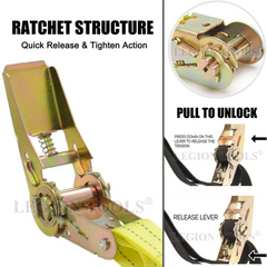 Ratchet Tie Down 500kg 2pcs 25mm x 4.5m