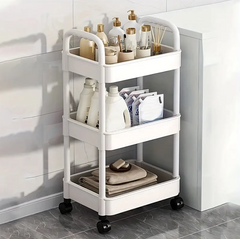 3 Layer Plastic Storage Shelf Rack With Wheels
