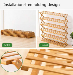 Shoe Storage Wooden Foldable Shoe Rack