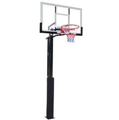 Inground Adjustable Height Basketball Hoop Tempered Glass Backboard