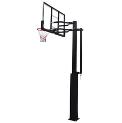 Inground Adjustable Height Basketball Hoop Tempered Glass Backboard