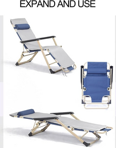 Reclining Sun Chair with Adjustable Backrest Pillow