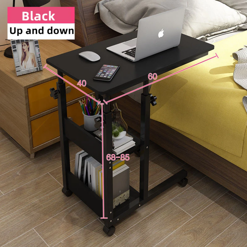 Height Adjustable Laptop table desk Wheels Side Table Care Table Breakfast Table