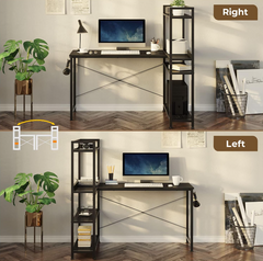 Computer Study Desk with 4 tier Bookshelf Storage
