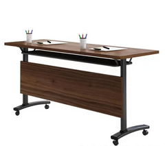 Set of 2 PCs Folding Office Computer Desk Table With Wheels Set